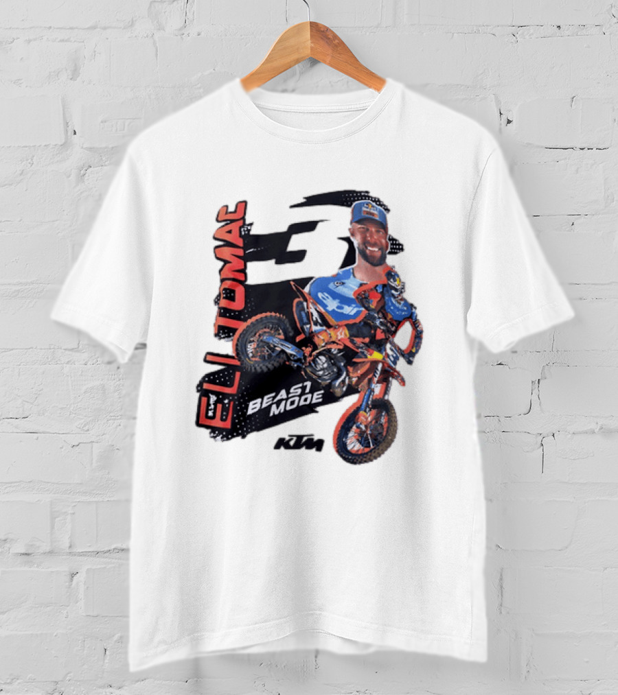 Eli Tomac Beast Mode KTM Motocross Supercross Racing 3 Pro Rider T-Shirt