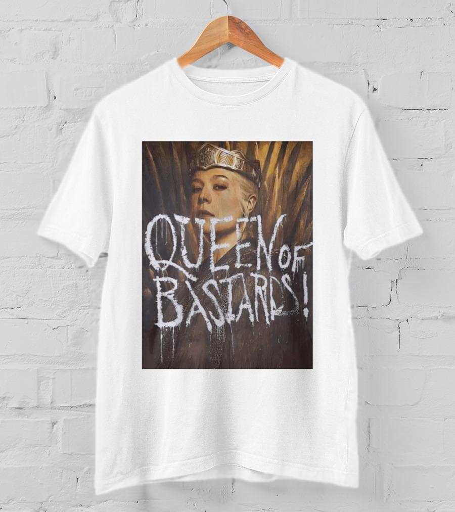 Rhaenyra Targaryen Queen Of Bastards House Of The Dragon Iron Throne Crown T-Shirt