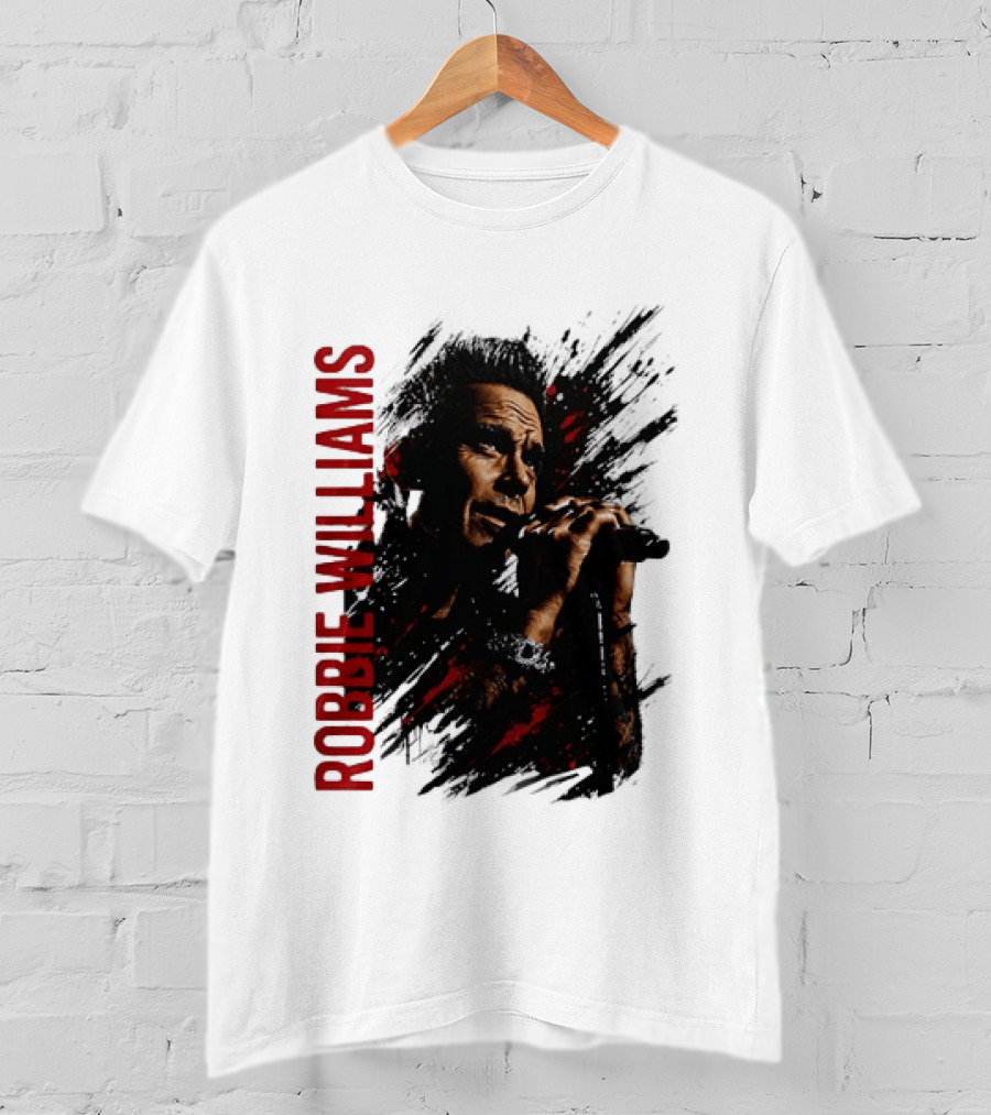 Robbie Williams Pop Star Singer Microphone Performance T-Shirt