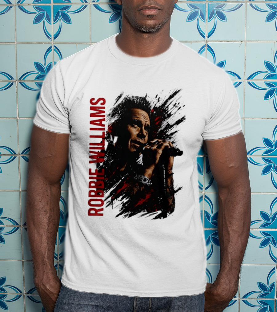 Robbie Williams Pop Star Singer Microphone Performance T-Shirt