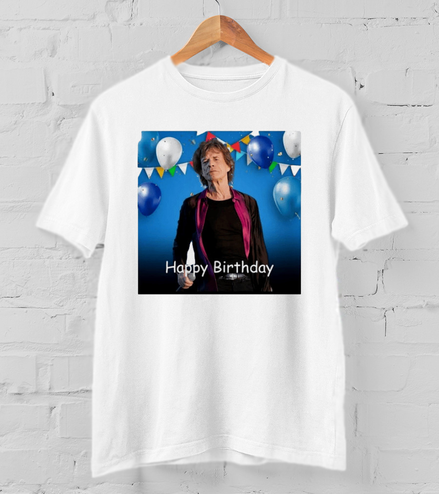 Happy Birthday Sir Mick Jagger Balloons And Banners Celebration T-Shirt