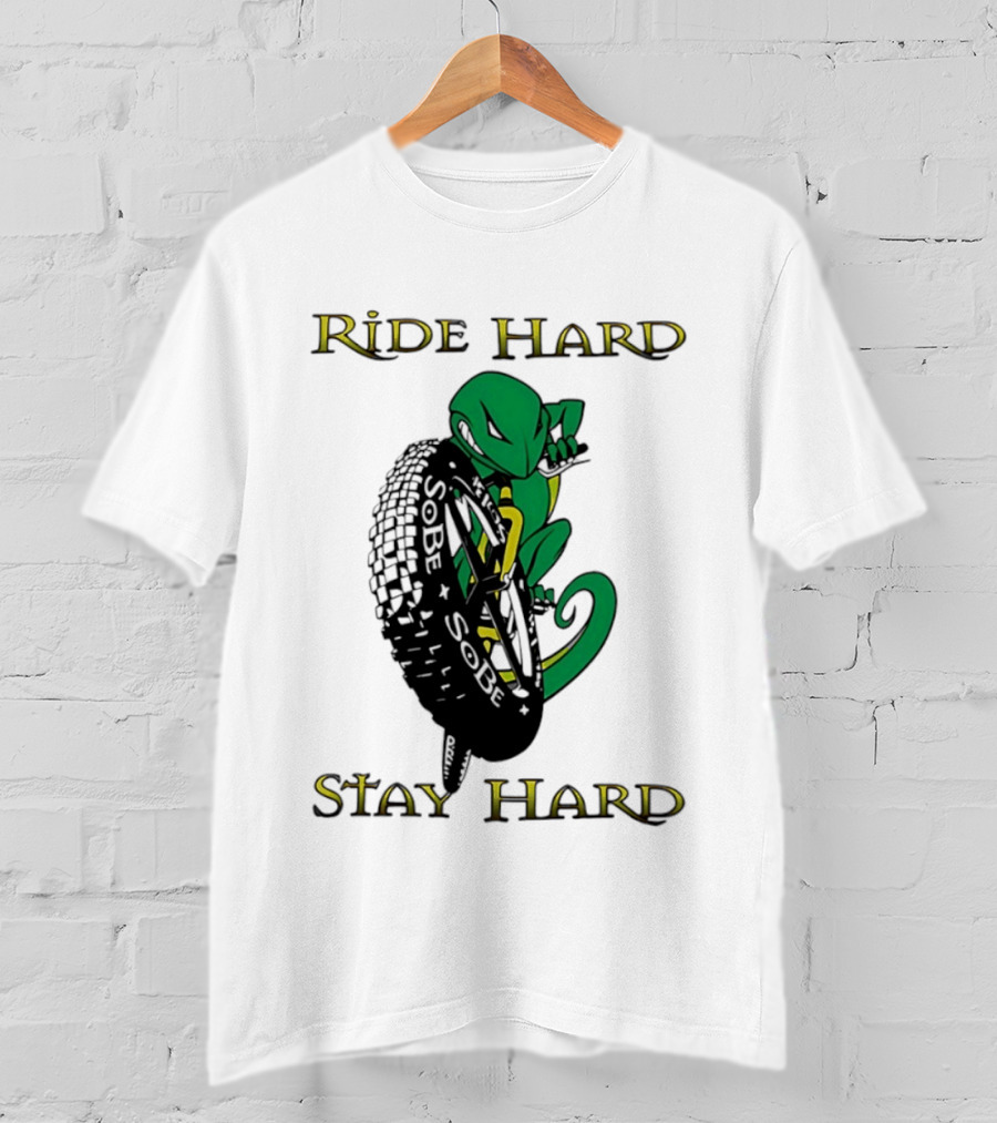 Sobe Chameleon Ride Hard Stay Hard Mountain Biking Tire Concept T-Shirt