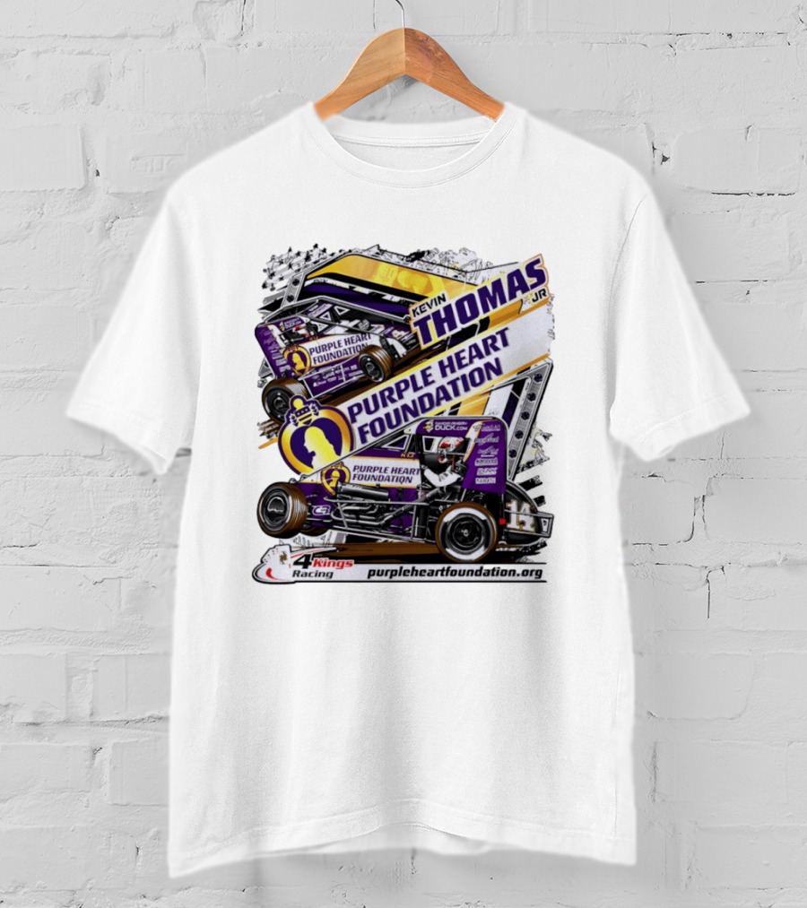 Kevin Thomas Jr Purple Heart Foundation Sprint Car 4 Kings Racing T-Shirt
