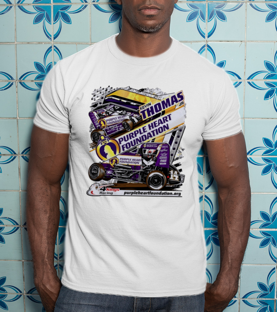 Kevin Thomas Jr Purple Heart Foundation Sprint Car 4 Kings Racing T-Shirt