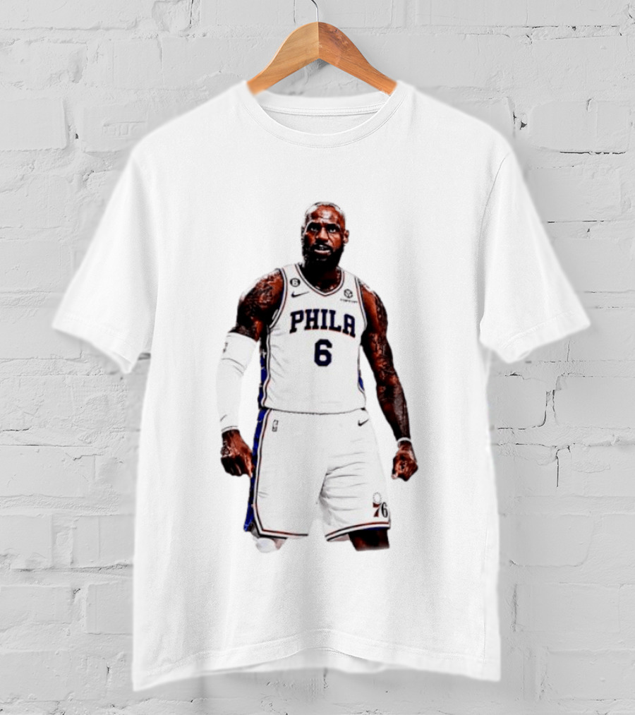 LeBron James Philadelphia 76ers Number 6 NBA Jersey T-Shirt