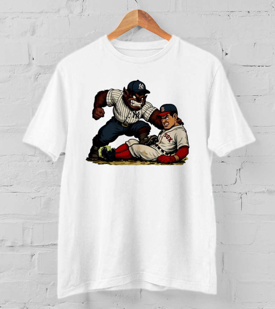 New York Yankees Werewolf Vs Boston Red Sox Player Showdown T-Shirt