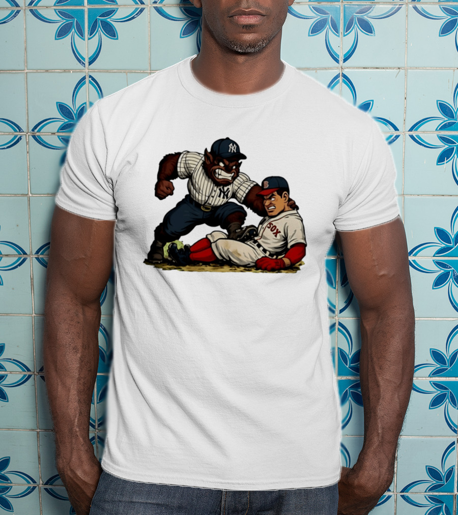 New York Yankees Werewolf Vs Boston Red Sox Player Showdown T-Shirt