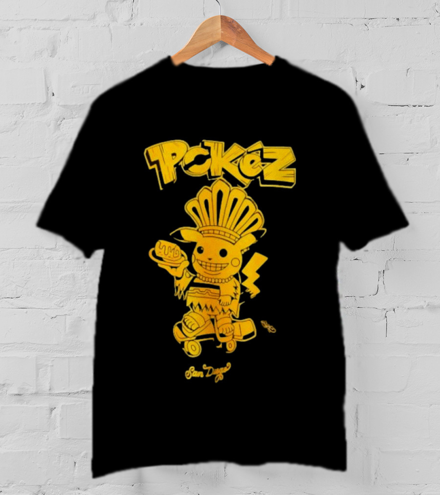 Pikachu Pokez San Diego Skateboard Taco Fun T-Shirt