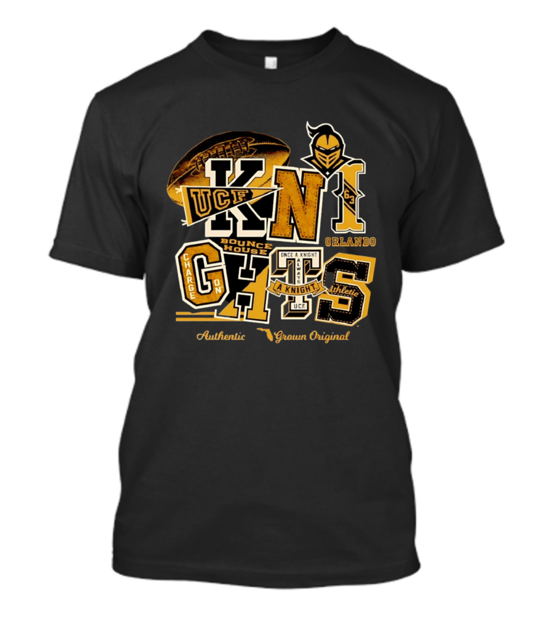 UCF Knights Charge On Bounce House Orlando Authentic Flo Grown Original Football Athletic T-Shirt