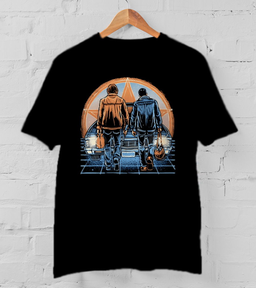 Sam And Dean Winchester Impala Star Supernatural T-Shirt