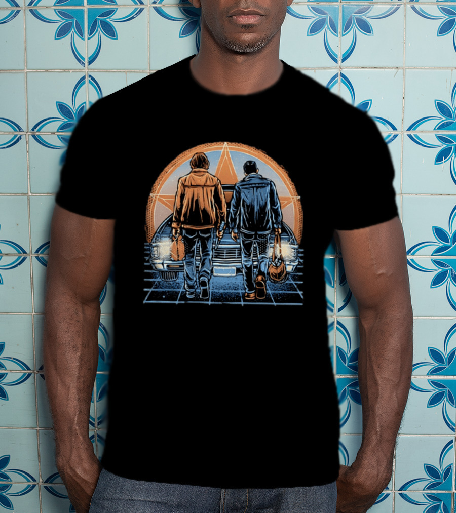 Sam And Dean Winchester Impala Star Supernatural T-Shirt