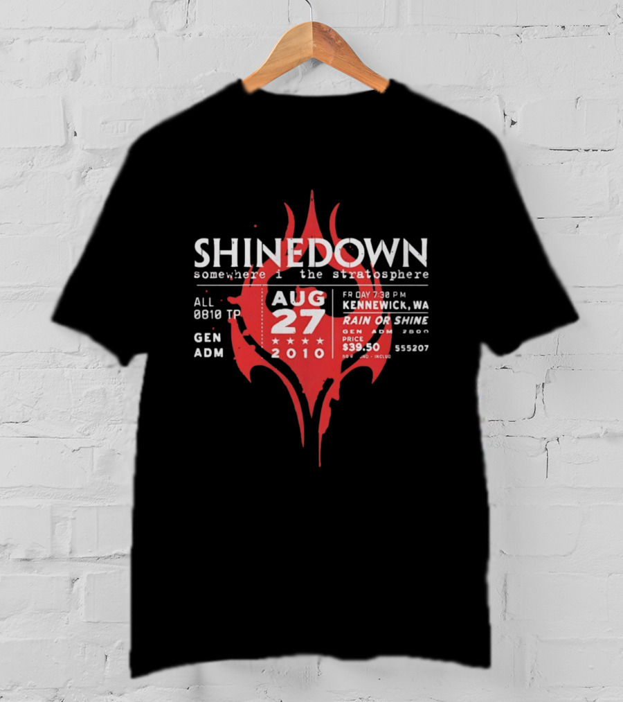 Shinedown Somewhere In The Stratosphere Kennewick Concert August 27 2010 General Admission T-Shirt
