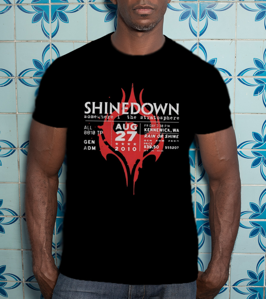 Shinedown Somewhere In The Stratosphere Kennewick Concert August 27 2010 General Admission T-Shirt