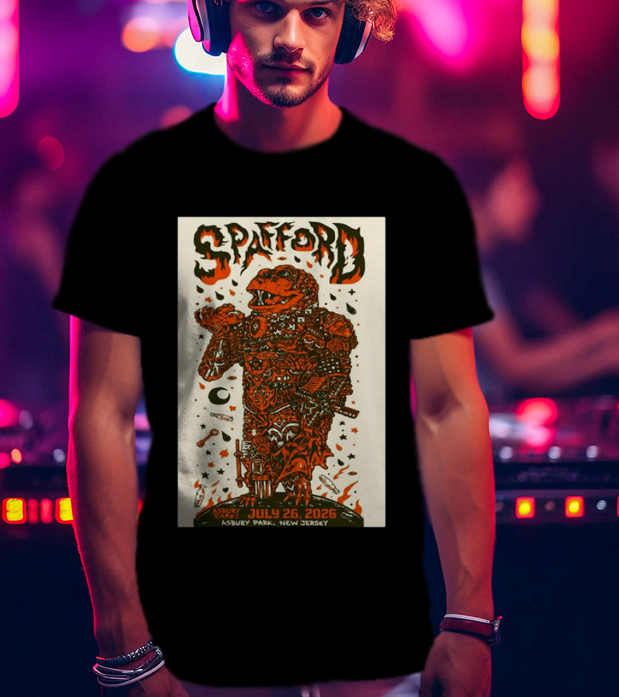 Spafford Asbury Park New Jersey Concert July 26 2026 Skeleton Spacesuit T-Shirt