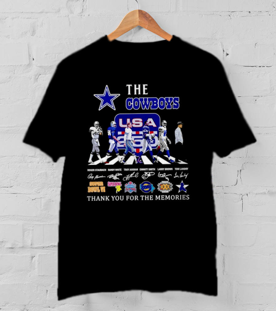 The Dallas Cowboys USA Abbey Road Super Bowl Thank You For The Memories T-Shirt