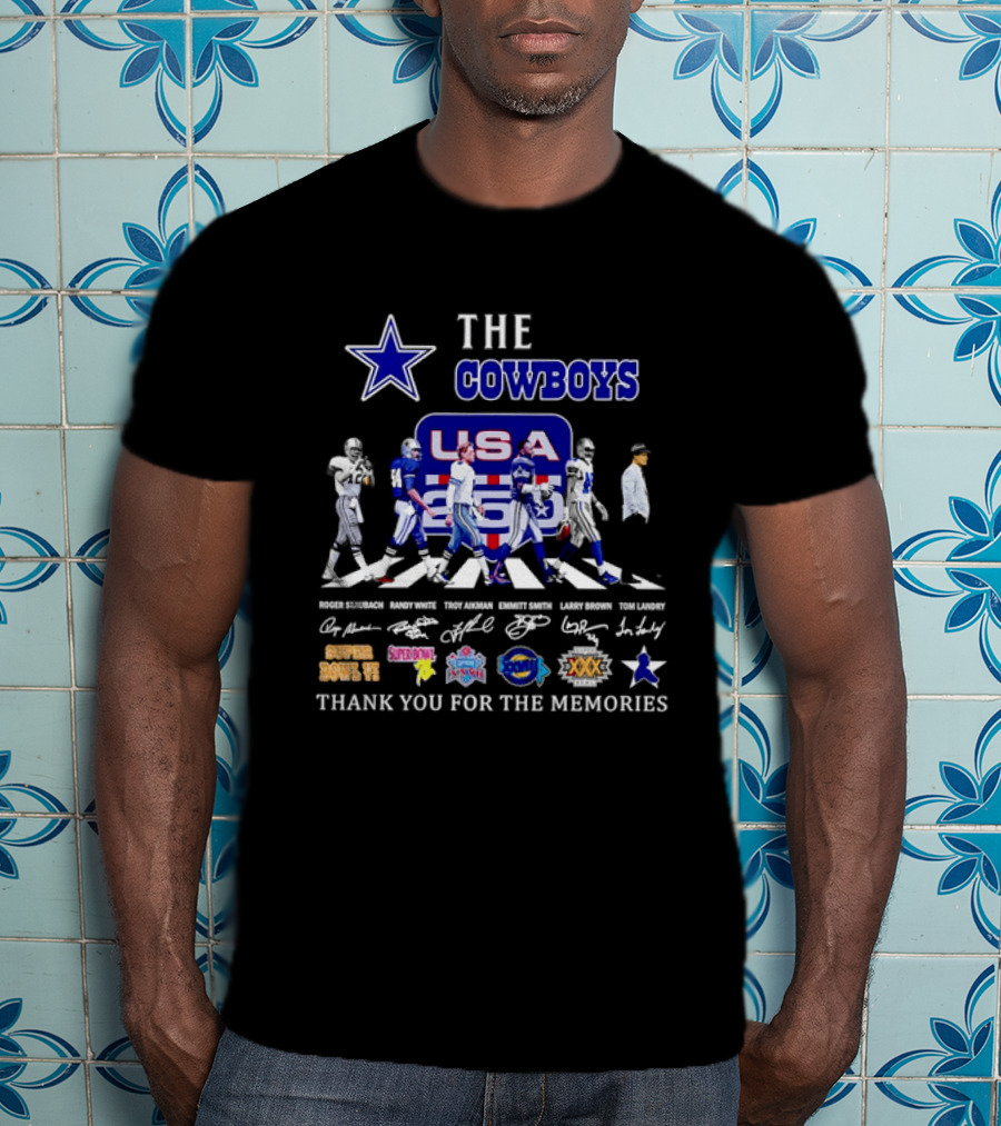 The Dallas Cowboys USA Abbey Road Super Bowl Thank You For The Memories T-Shirt