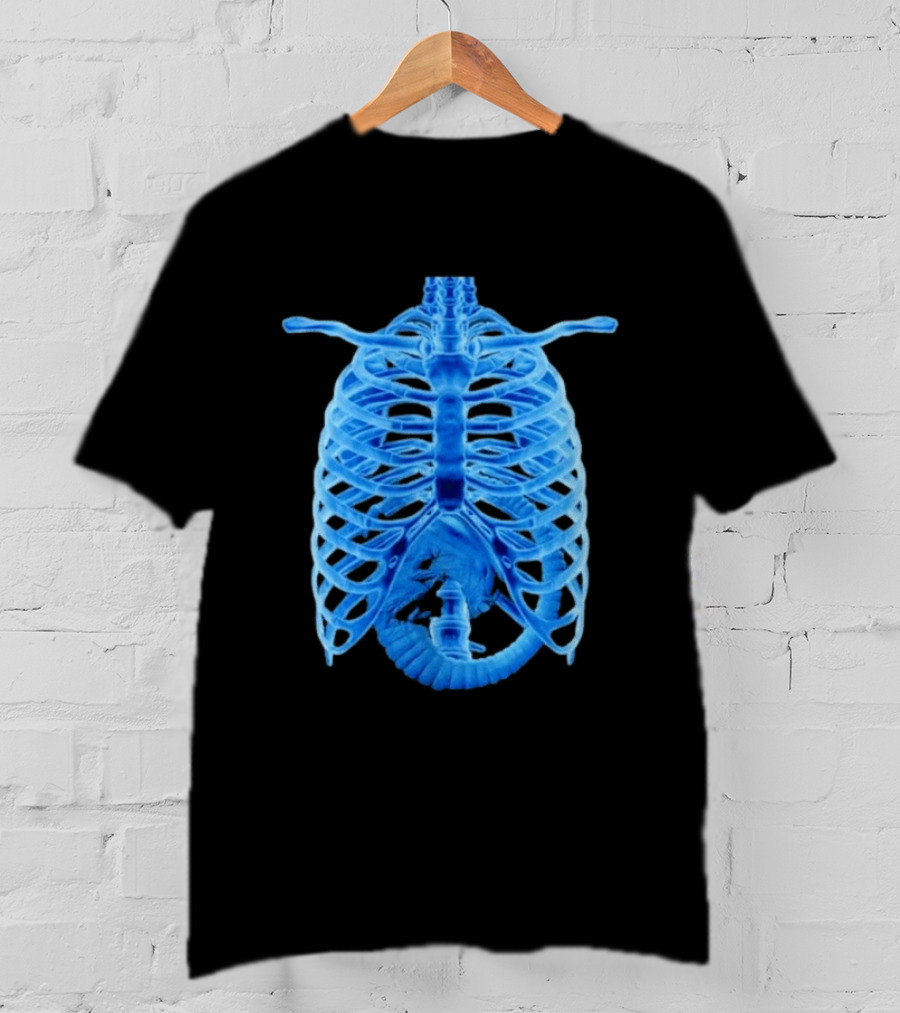 Alien Chestburster X Ray Rib Cage Black T-Shirt