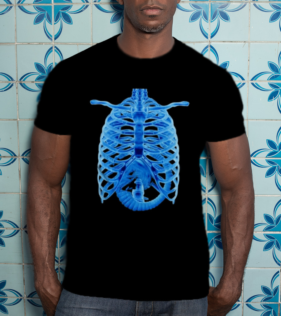 Alien Chestburster X Ray Rib Cage Black T-Shirt