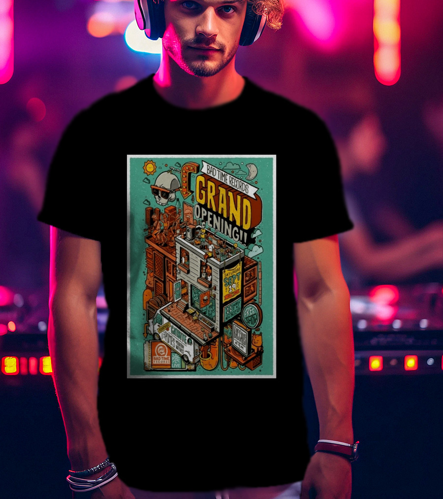 Bad Time Records Grand Opening New Paltz NY September 19 Free Show T-Shirt