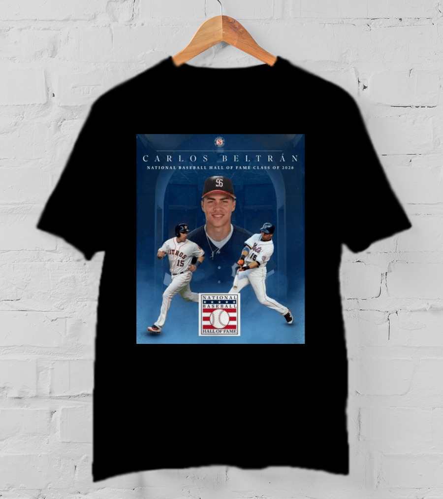 Carlos Beltrán National Baseball Hall Of Fame Class Of 2026 Induction MLB Star Recognition T-Shirt