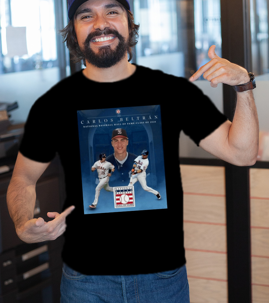 Carlos Beltrán National Baseball Hall Of Fame Class Of 2026 Induction MLB Star Recognition T-Shirt