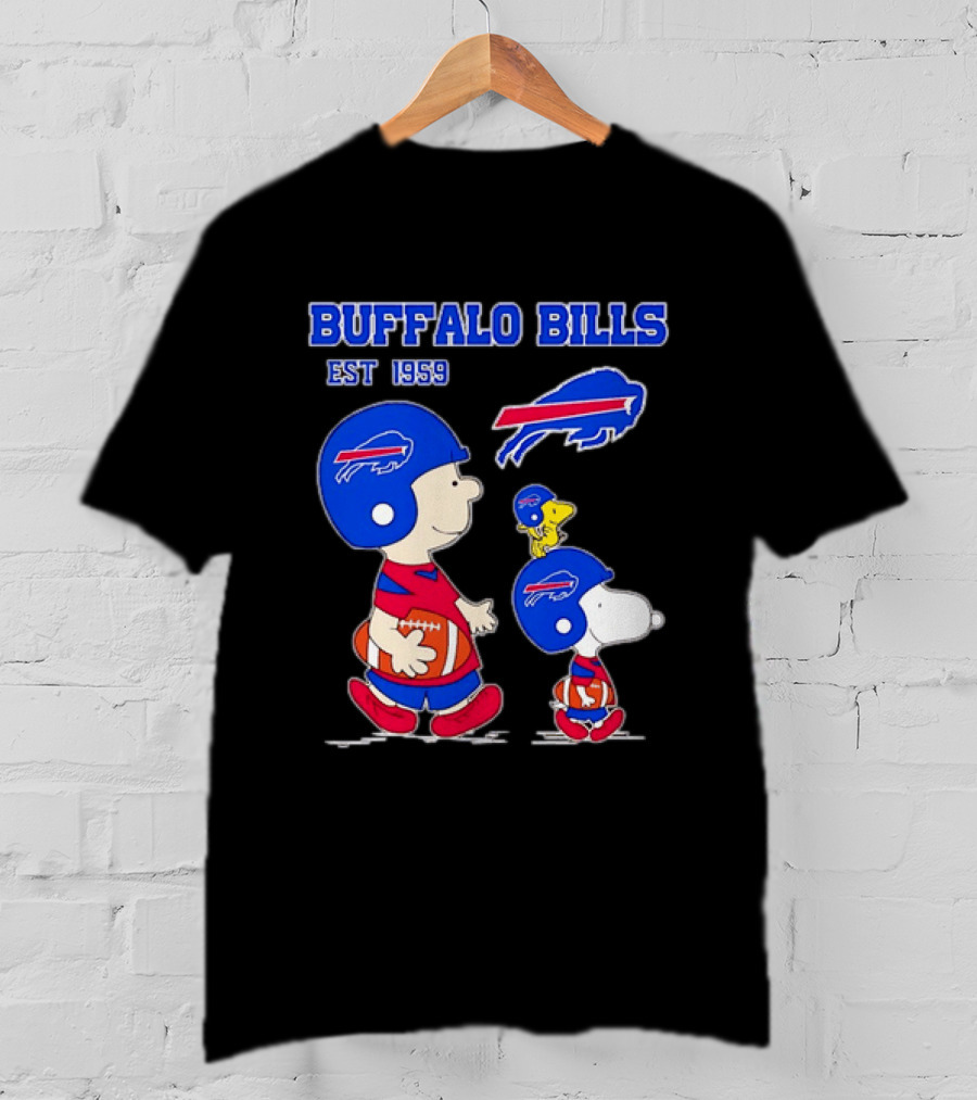 Buffalo Bills Est 1959 Charlie Brown Snoopy Peanuts Football Helmet T-Shirt