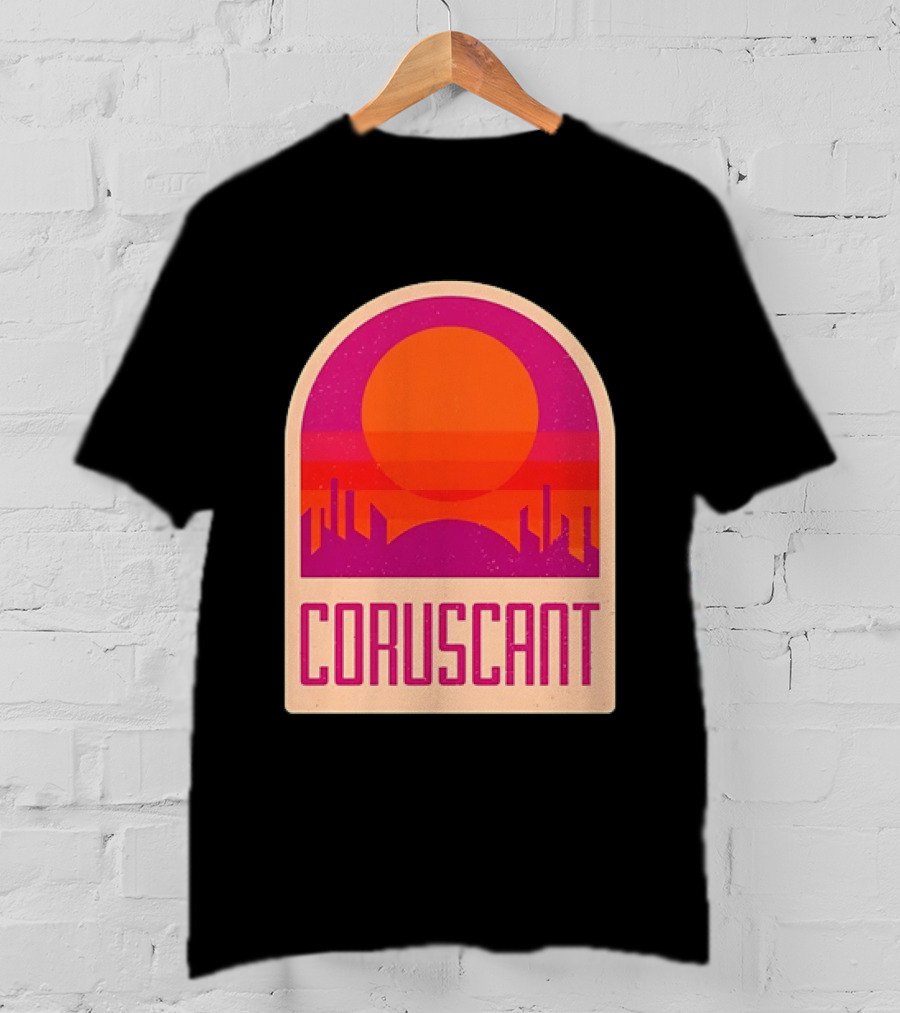 Coruscant Cityscape Star Wars Sci Fi Sunset Scene T-Shirt