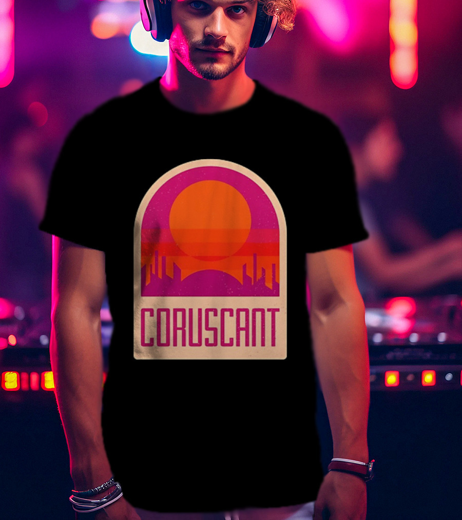 Coruscant Cityscape Star Wars Sci Fi Sunset Scene T-Shirt