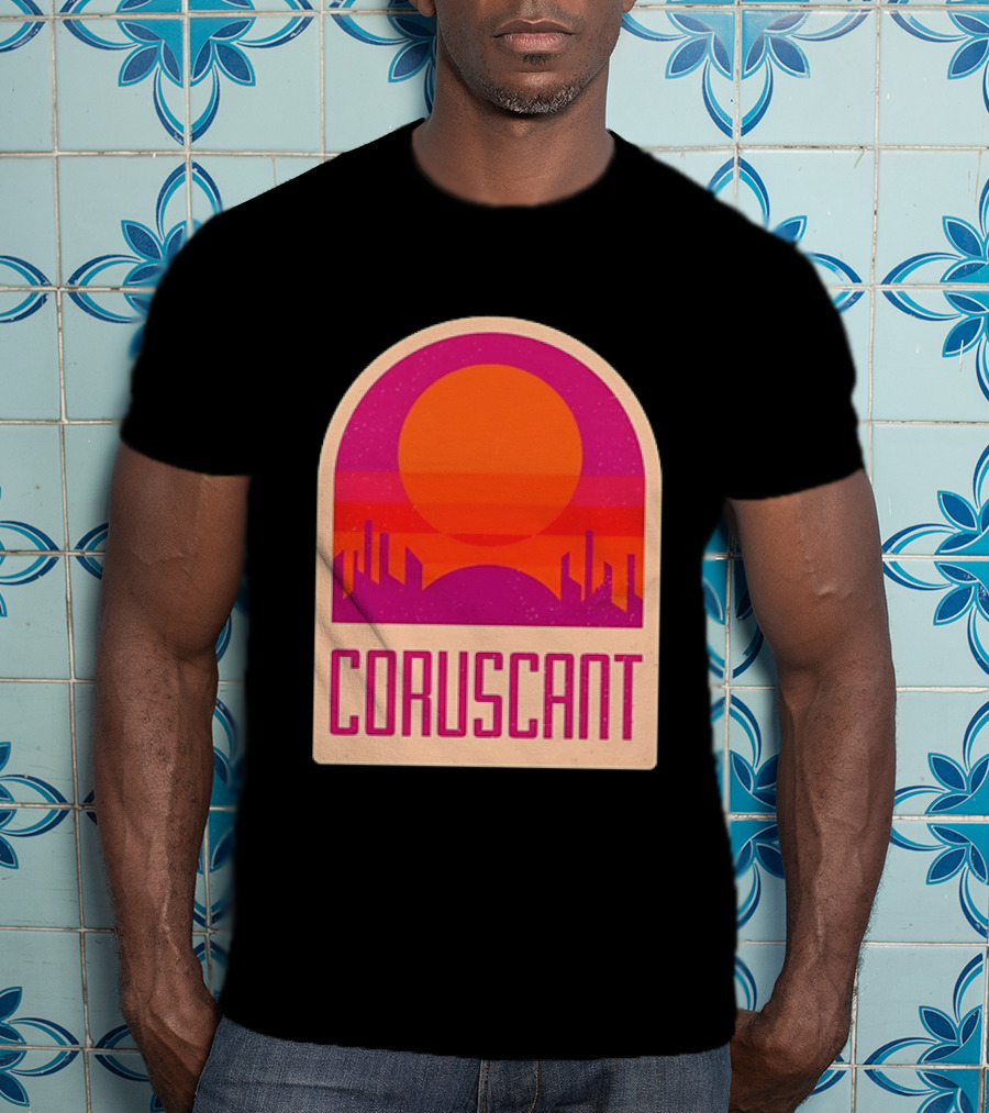 Coruscant Cityscape Star Wars Sci Fi Sunset Scene T-Shirt