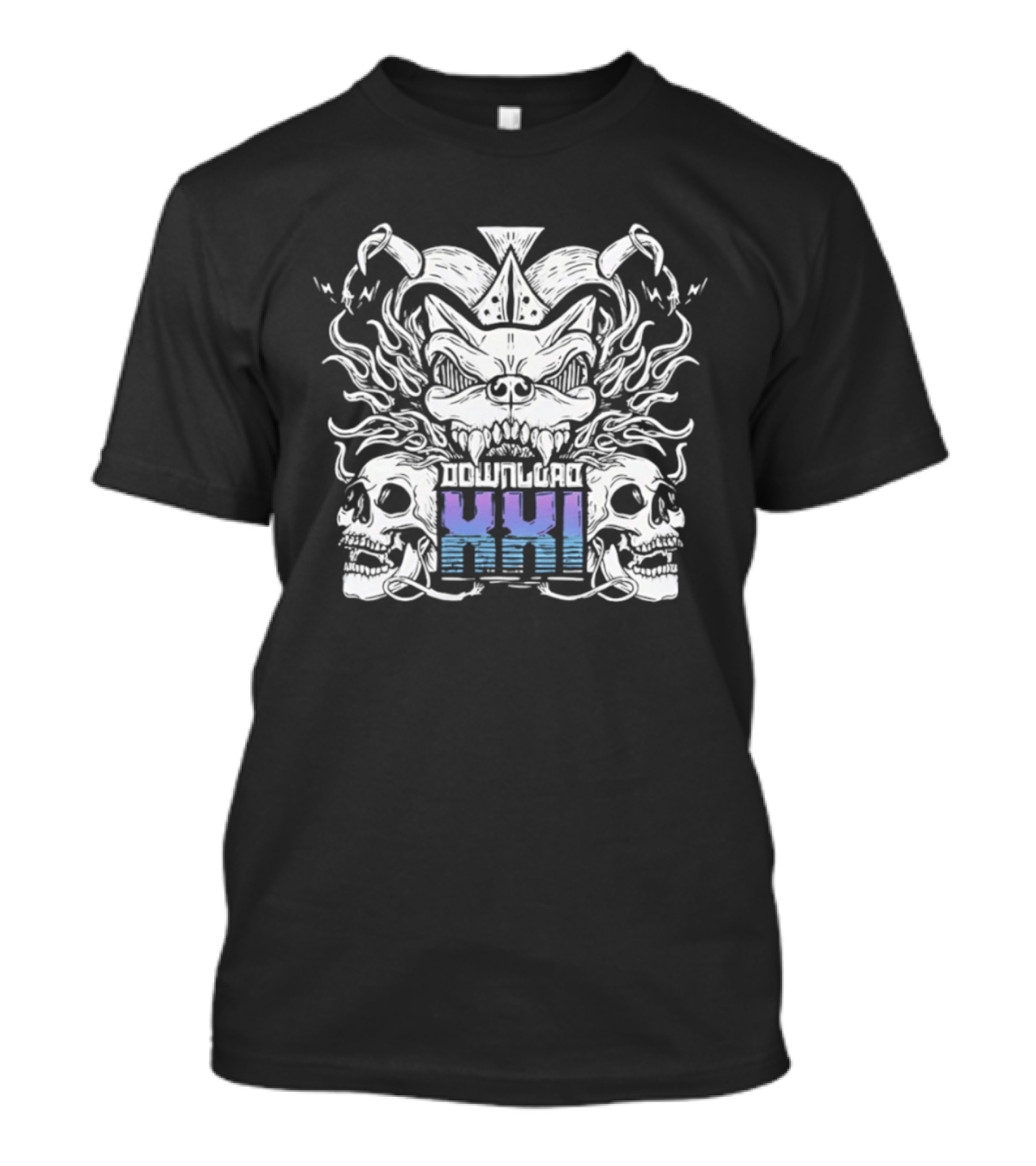 Download XXI Skull Demon Heavy Metal Flame T-Shirt