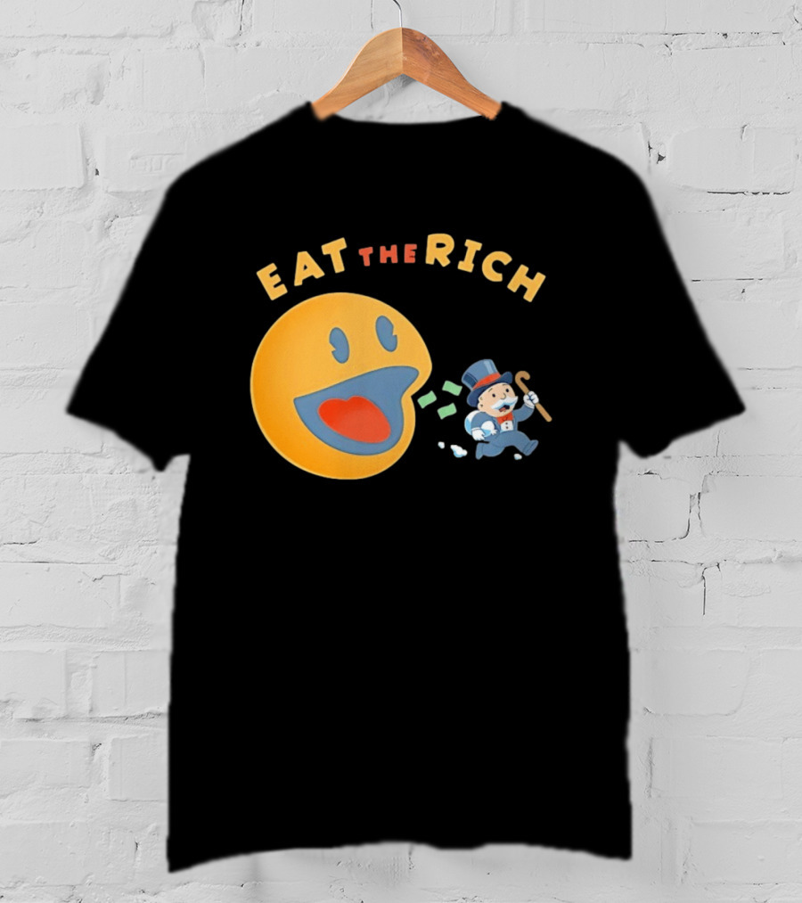 Eat The Rich Monopoly Man Pac Man Capitalism T-Shirt