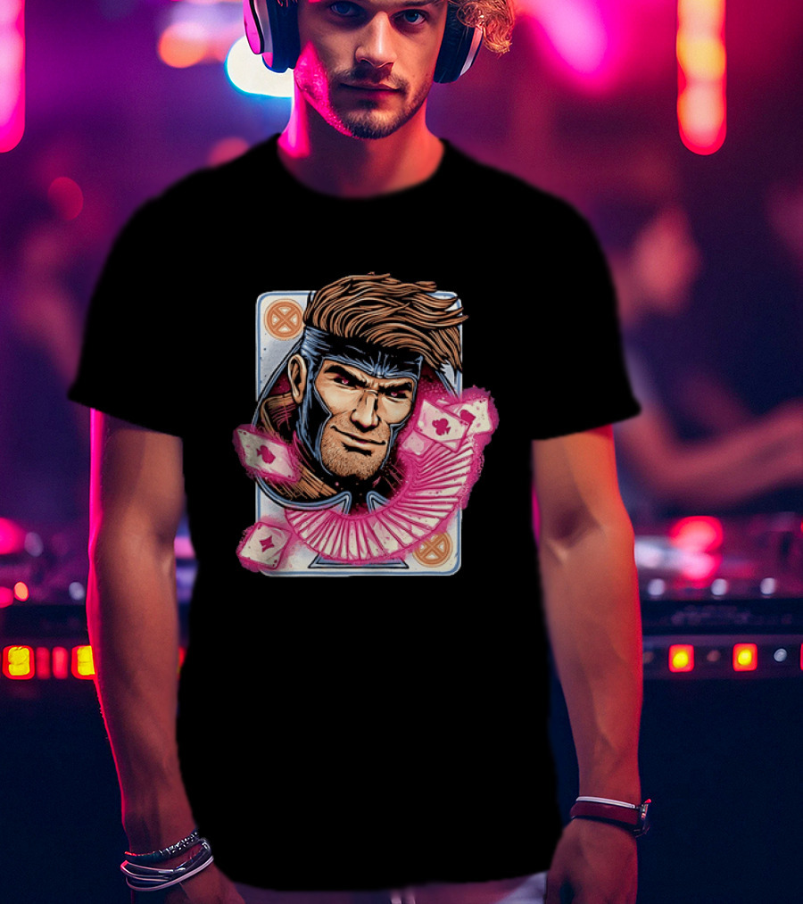 Marvel Gambit X Men Playing Card Super Hero T-Shirt