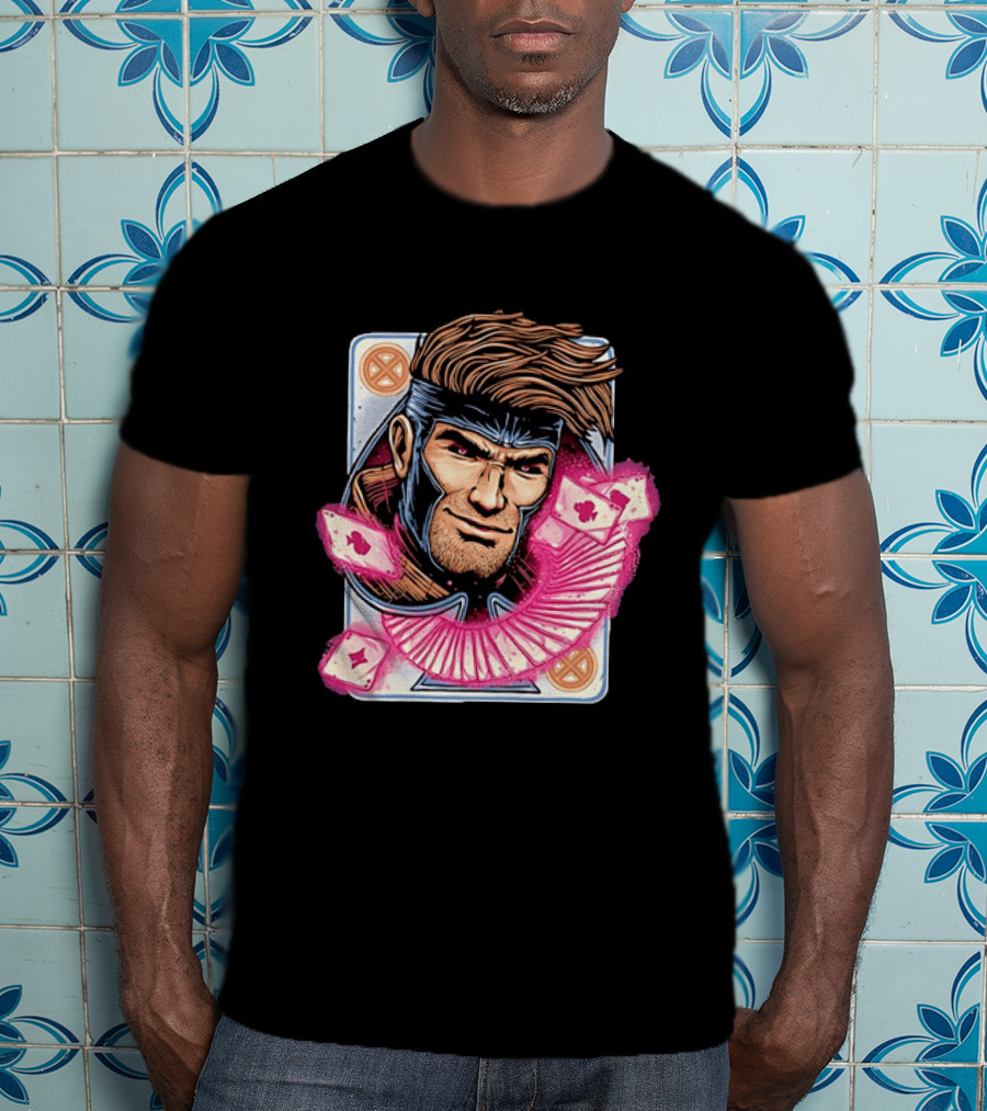 Marvel Gambit X Men Playing Card Super Hero T-Shirt