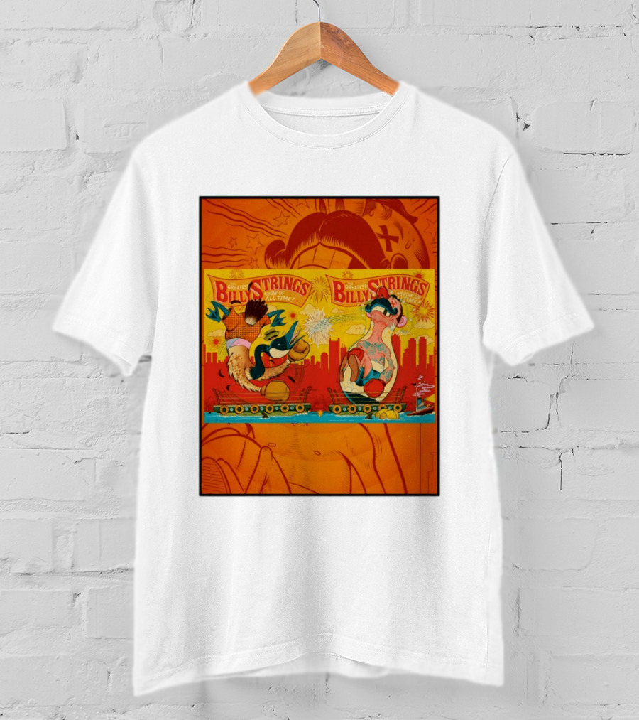 Billy Strings Greatest Show Of All Time Boxing Panels Playful Cartoon T-Shirt