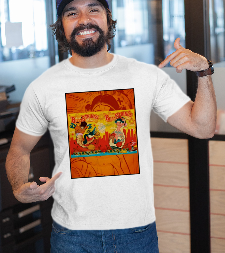 Billy Strings Greatest Show Of All Time Boxing Panels Playful Cartoon T-Shirt