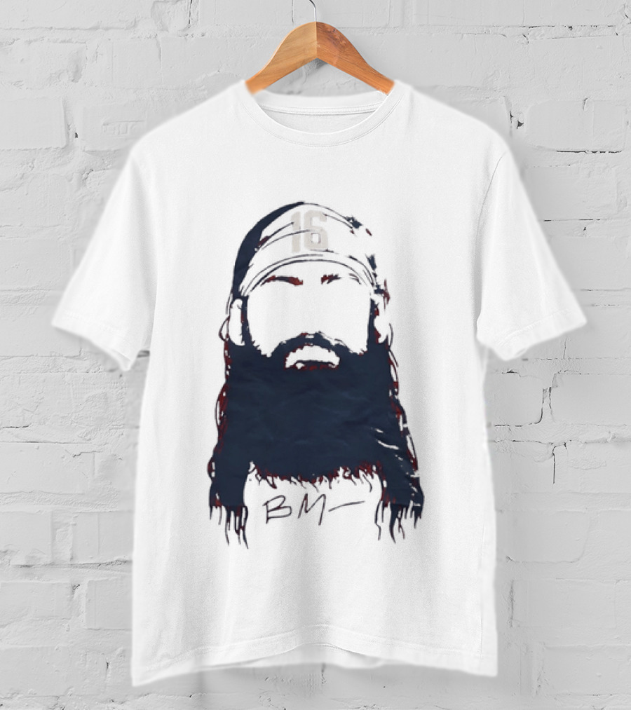 Brandon Marsh 16 Philadelphia Phillies Beard Silhouette BM Cap T-Shirt