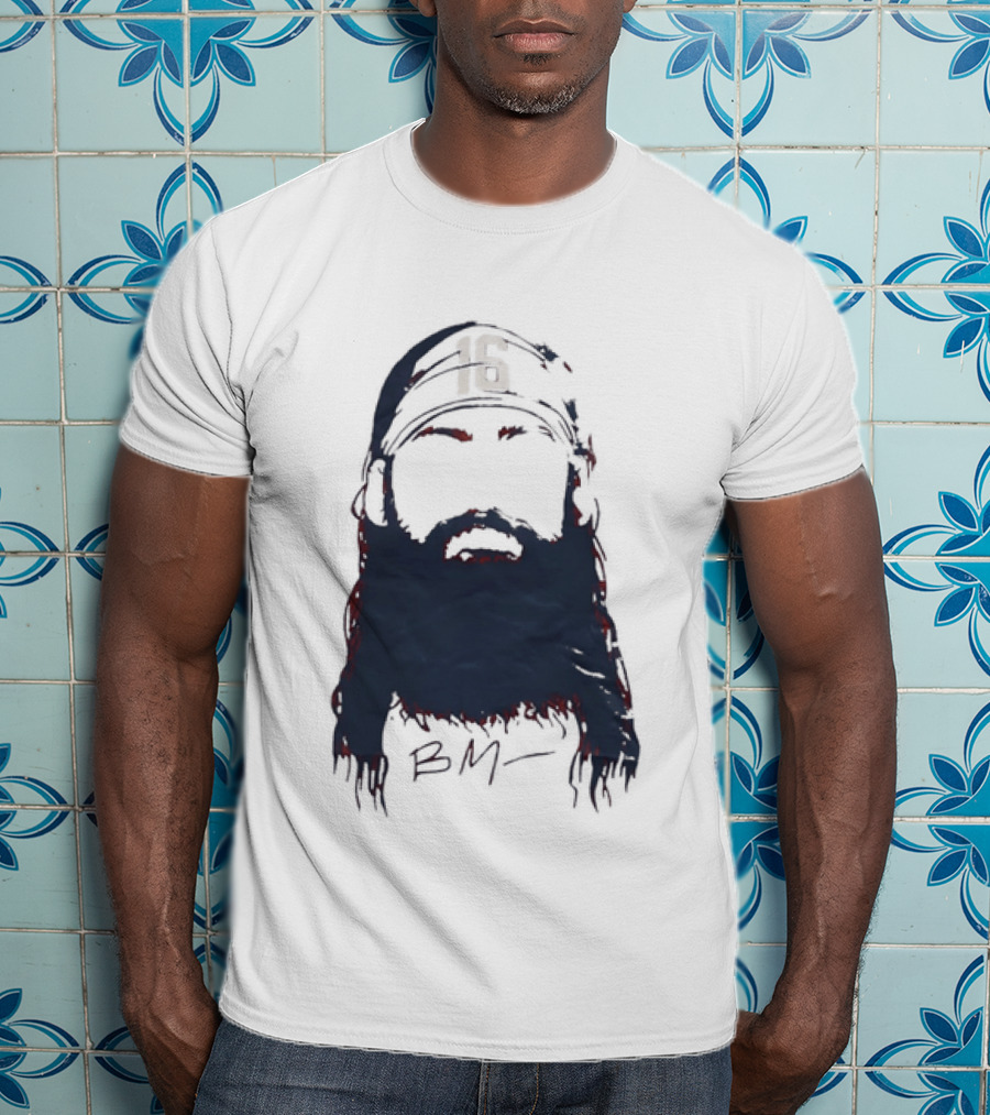 Brandon Marsh 16 Philadelphia Phillies Beard Silhouette BM Cap T-Shirt