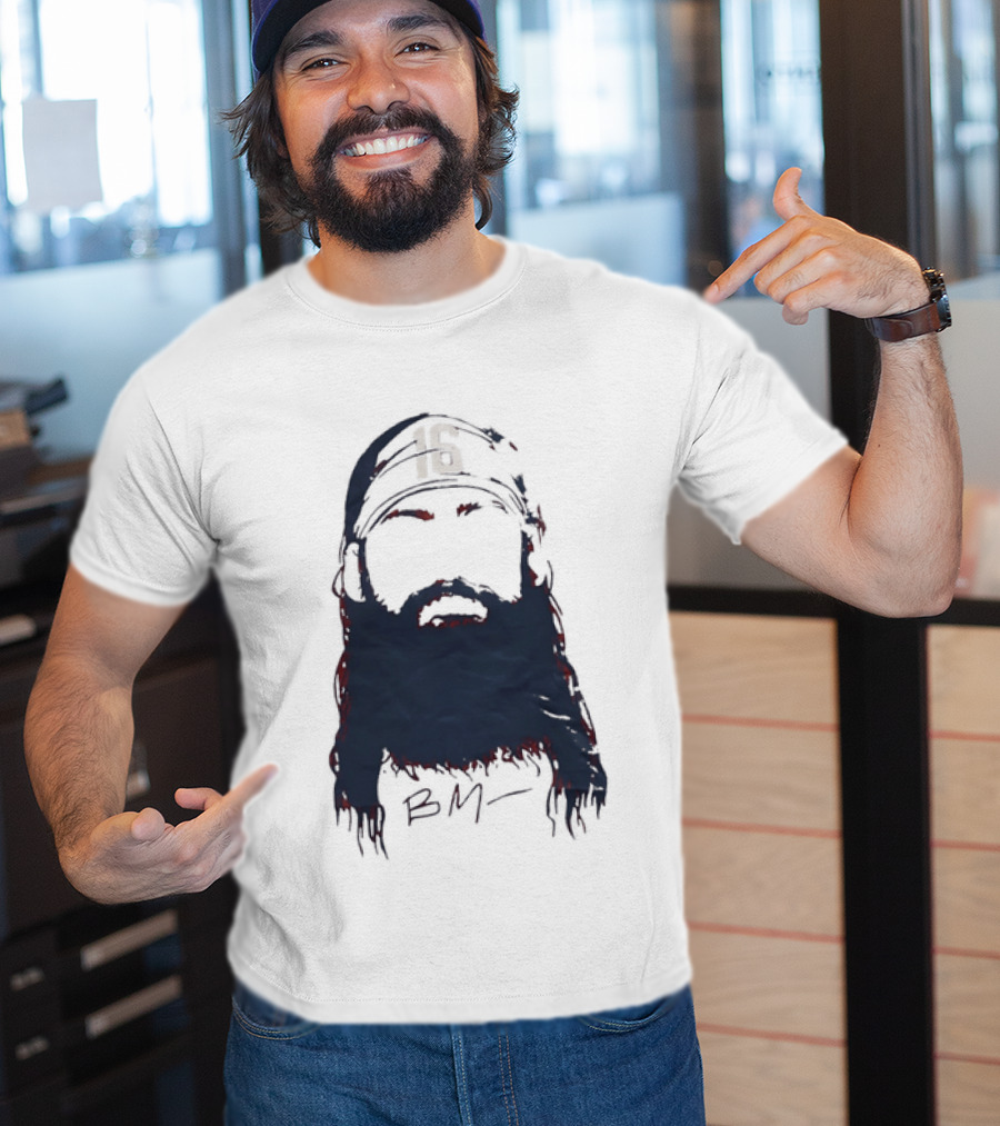 Brandon Marsh 16 Philadelphia Phillies Beard Silhouette BM Cap T-Shirt