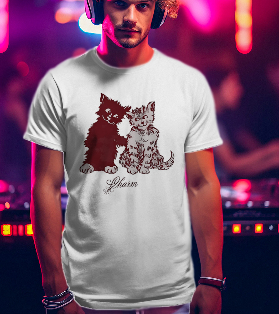 Charm Kittens Cats Hugging T-Shirt