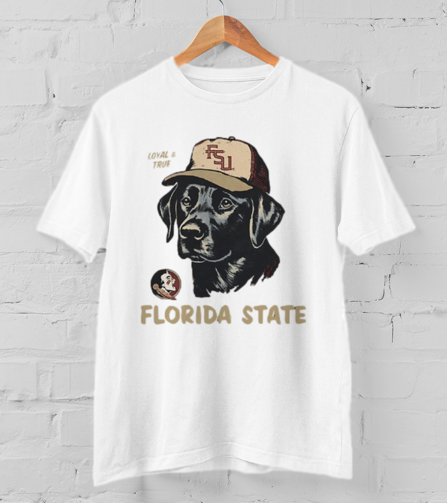 Florida State Loyal And True Labrador Retriever FSU Hat Fan Gear T-Shirt