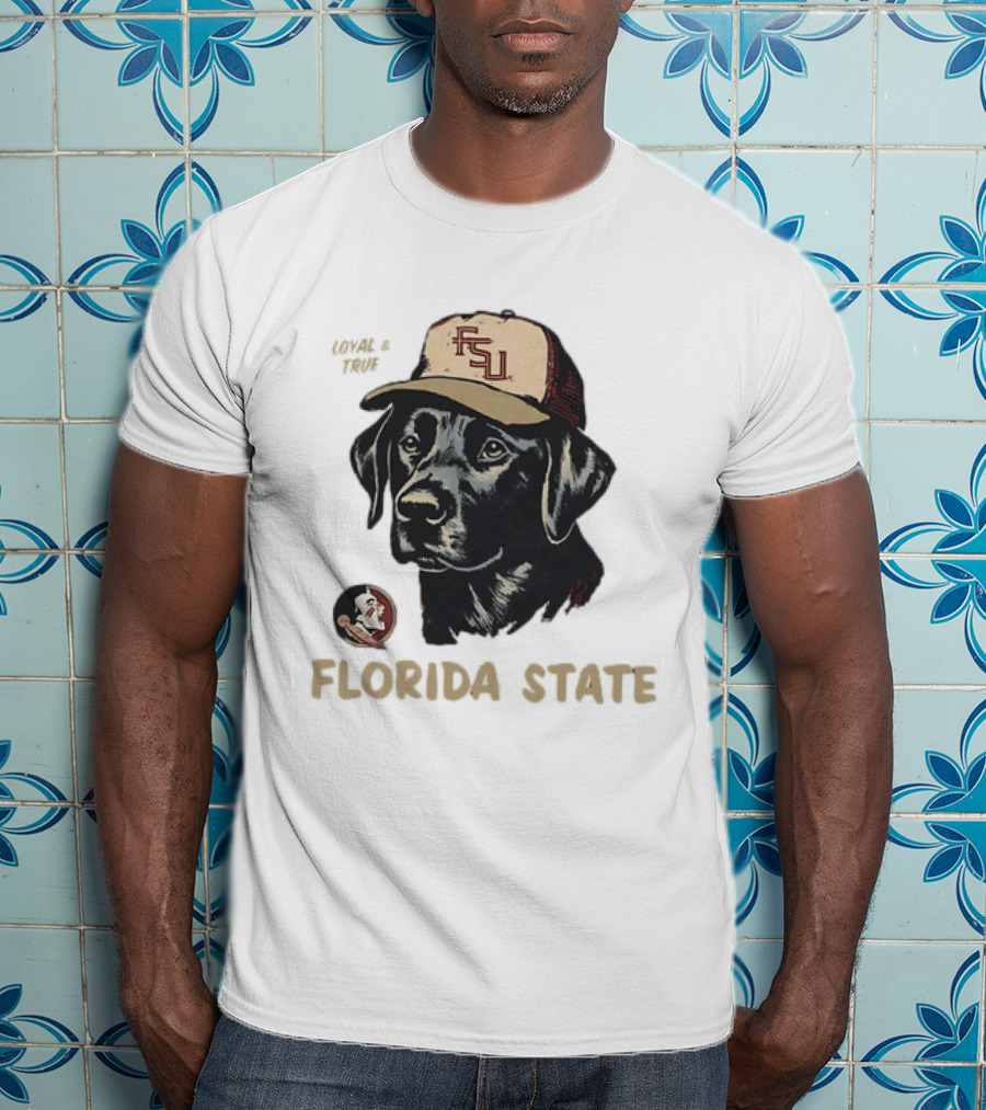 Florida State Loyal And True Labrador Retriever FSU Hat Fan Gear T-Shirt