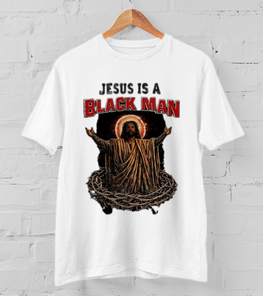 Jesus Is A Black Man With Thorns And Radiant Halo T-Shirt
