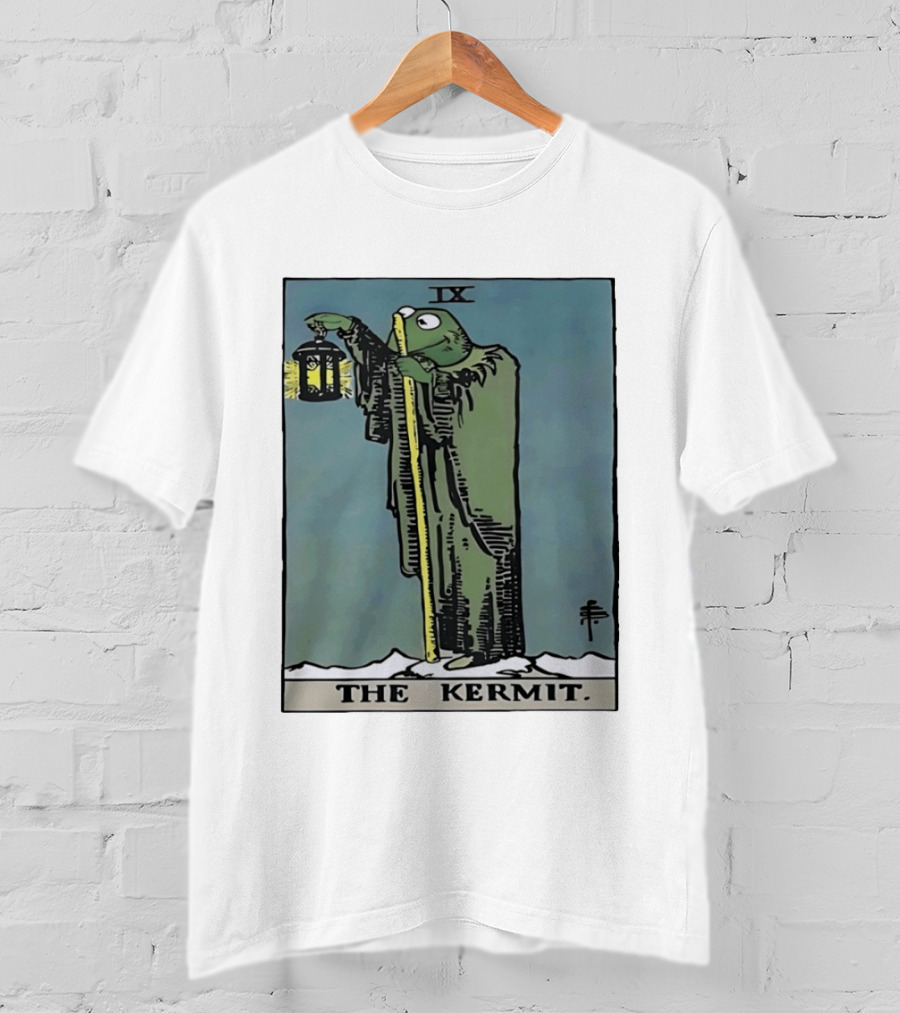 Kermit Tarot Card IX The Hermit Muppets Lantern T-Shirt