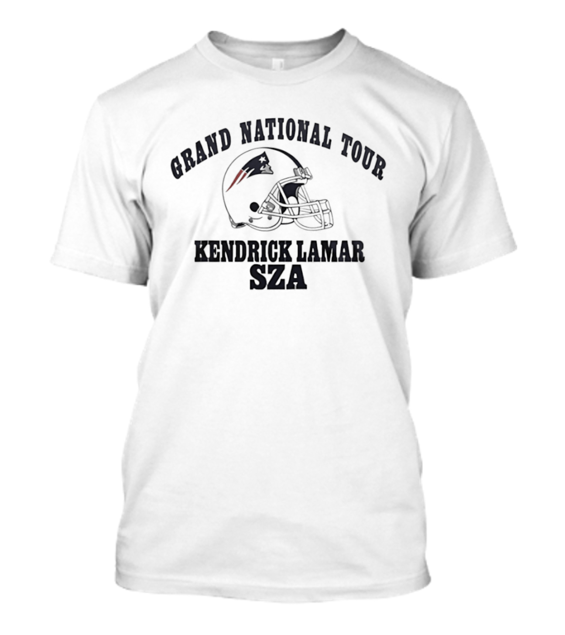 Grand National Tour Kendrick Lamar SZA New England Patriots Helmet T-Shirt