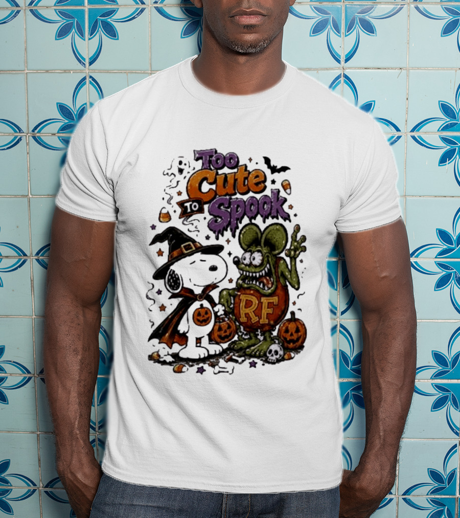 Too Cute To Spook Peanuts Snoopy X Rat Fink Halloween T-Shirt
