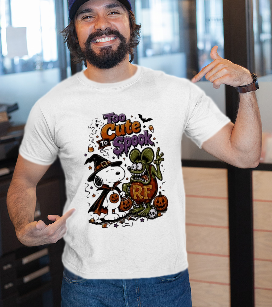 Too Cute To Spook Peanuts Snoopy X Rat Fink Halloween T-Shirt