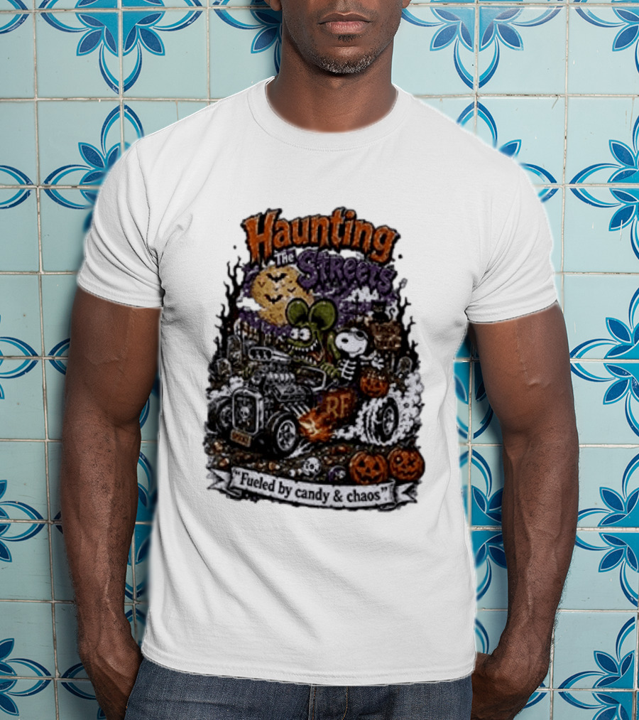 Peanuts Snoopy X Rat Fink Haunting The Streets Fueled By Candy & Chaos Halloween T-Shirt