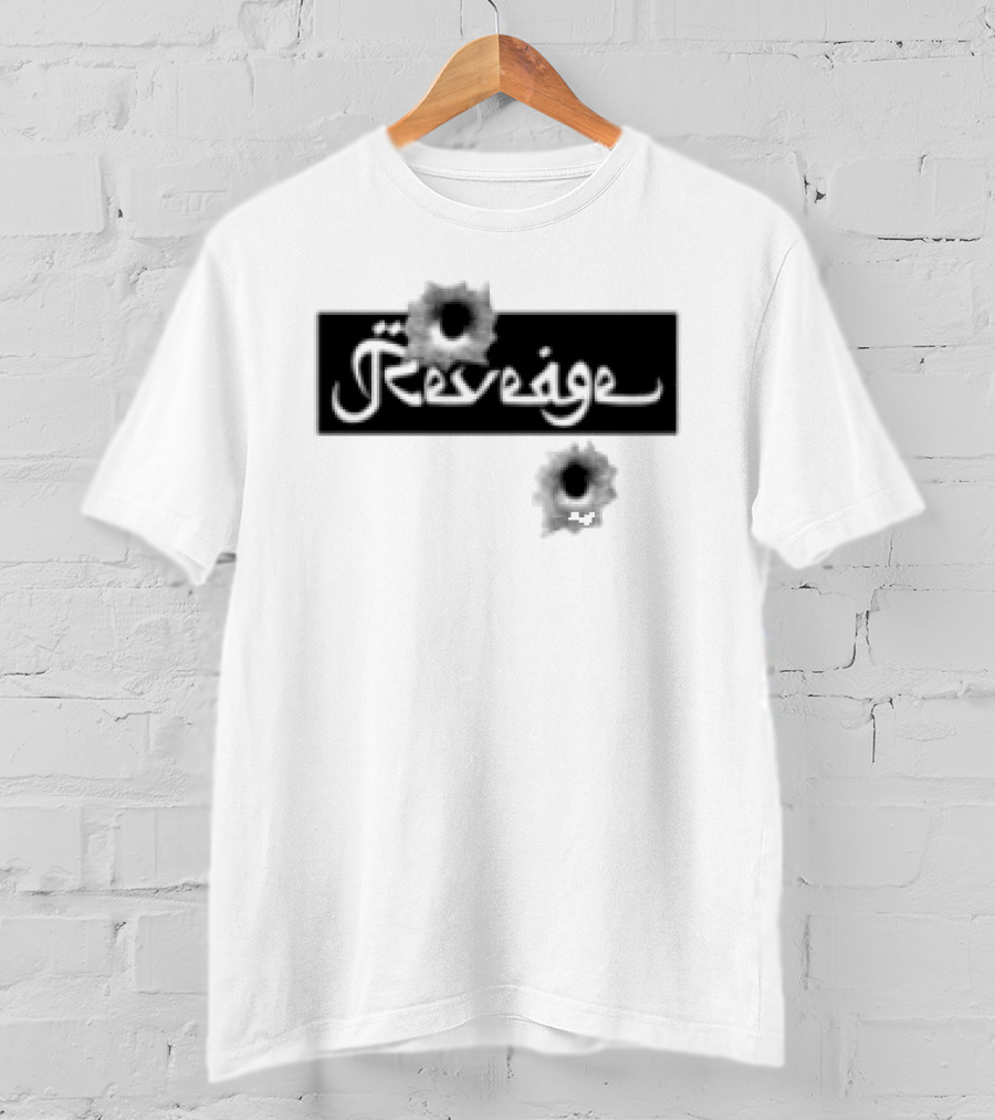 Revenge Arabic Text White Black Fusion T-Shirt