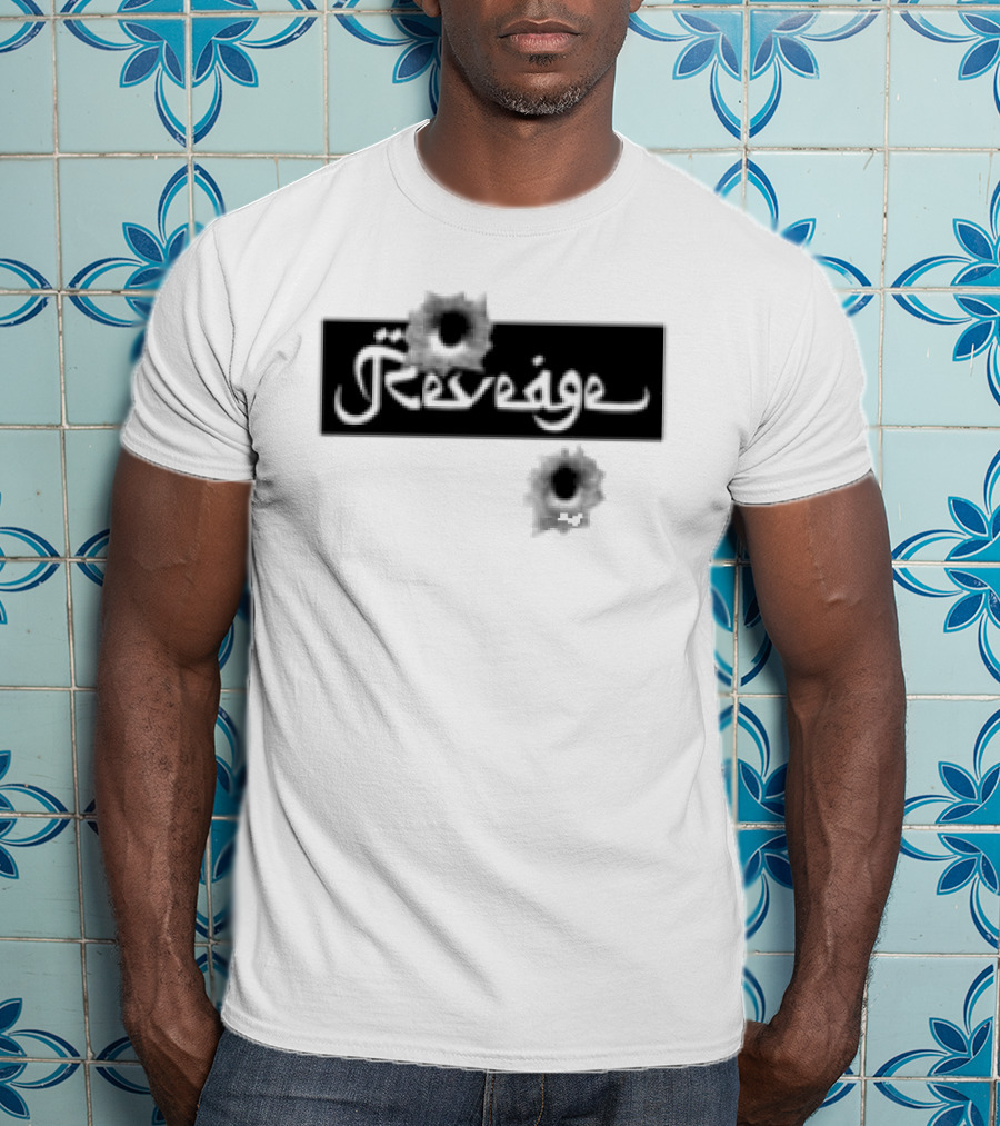 Revenge Arabic Text White Black Fusion T-Shirt