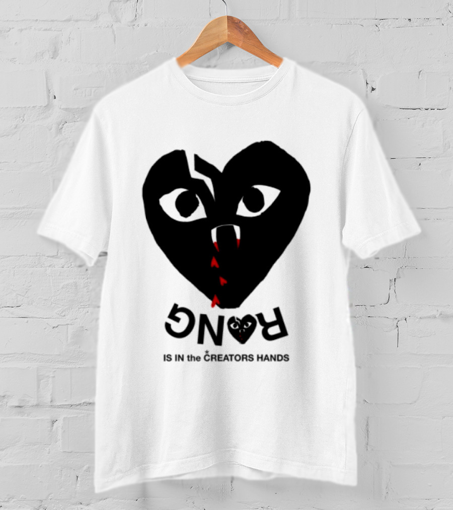 Revenge Store Rvg White Heart Eyes Fangs Red Drip T-Shirt